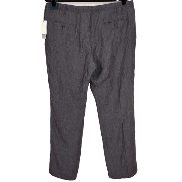 Perry Ellis Linen Drawstring Pants Slate Gray Mens Size 40 Straight Casual NWT - Picture 3 of 13